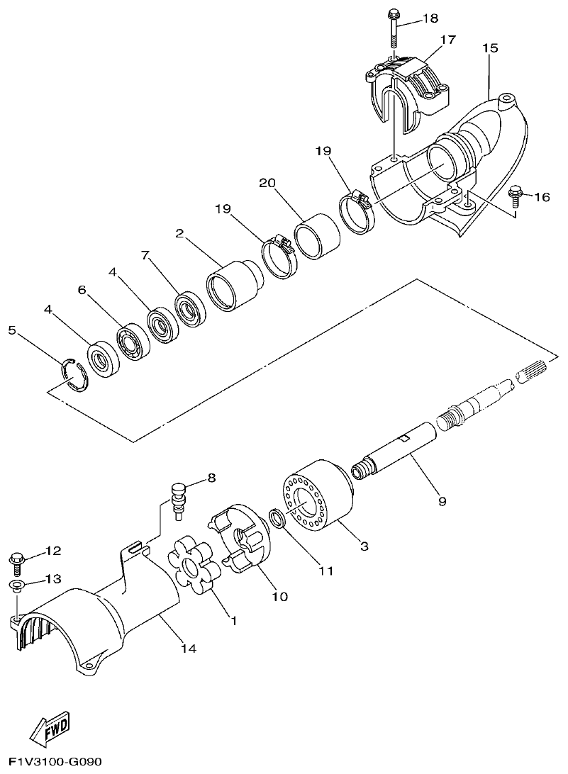 Yamaha VX700WAVERUNNER JET UNIT 2 parts diagram
